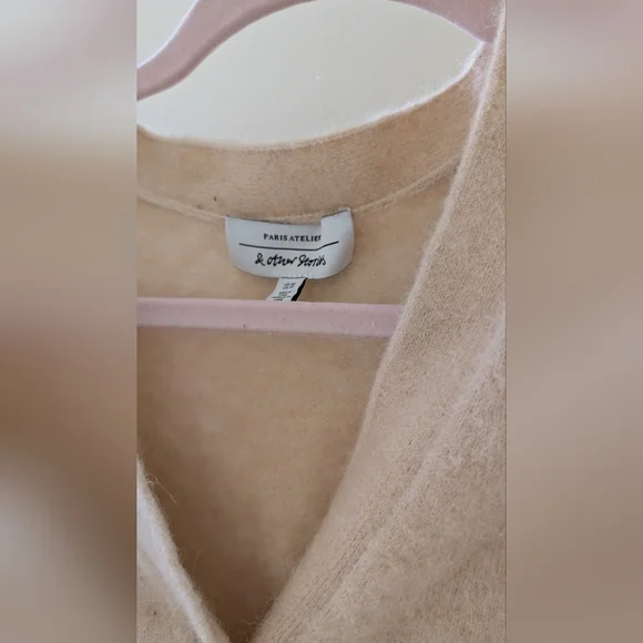 And Other Stories Oatmeal Cream Alpaca Wool Blend Cardigan Size XS - Picture 4 of 8